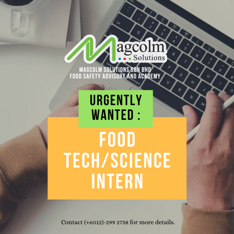 Food Tech / Science Intern Vacancy Poster